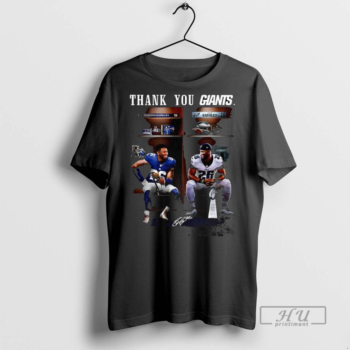 New Saquon Barkley And Odell Beckham Jr Thank You New York Giants Signature Graphic Tee