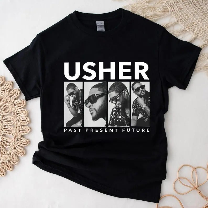 New Usher Concert Tshirt, Retro Graphic R&B Concert Shirt, Usher Coming Home Tour Shirt, Usher Concert Group Shirt Hoodie...