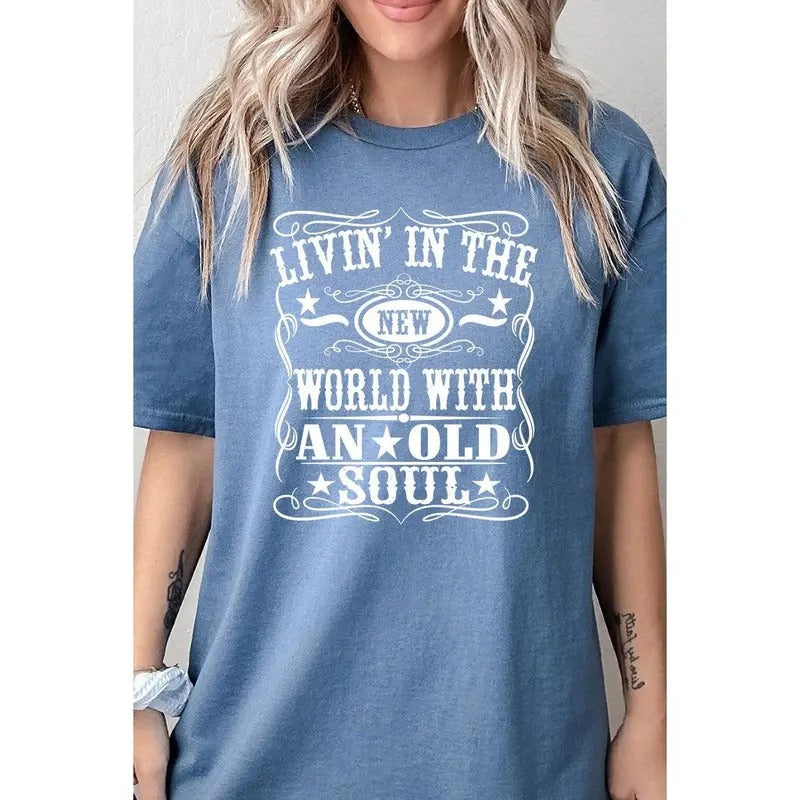New World Old Soul Short Sleeve Relaxed Fit T-Shirt Hoodie Sweatshirt | PrintMintTees.com