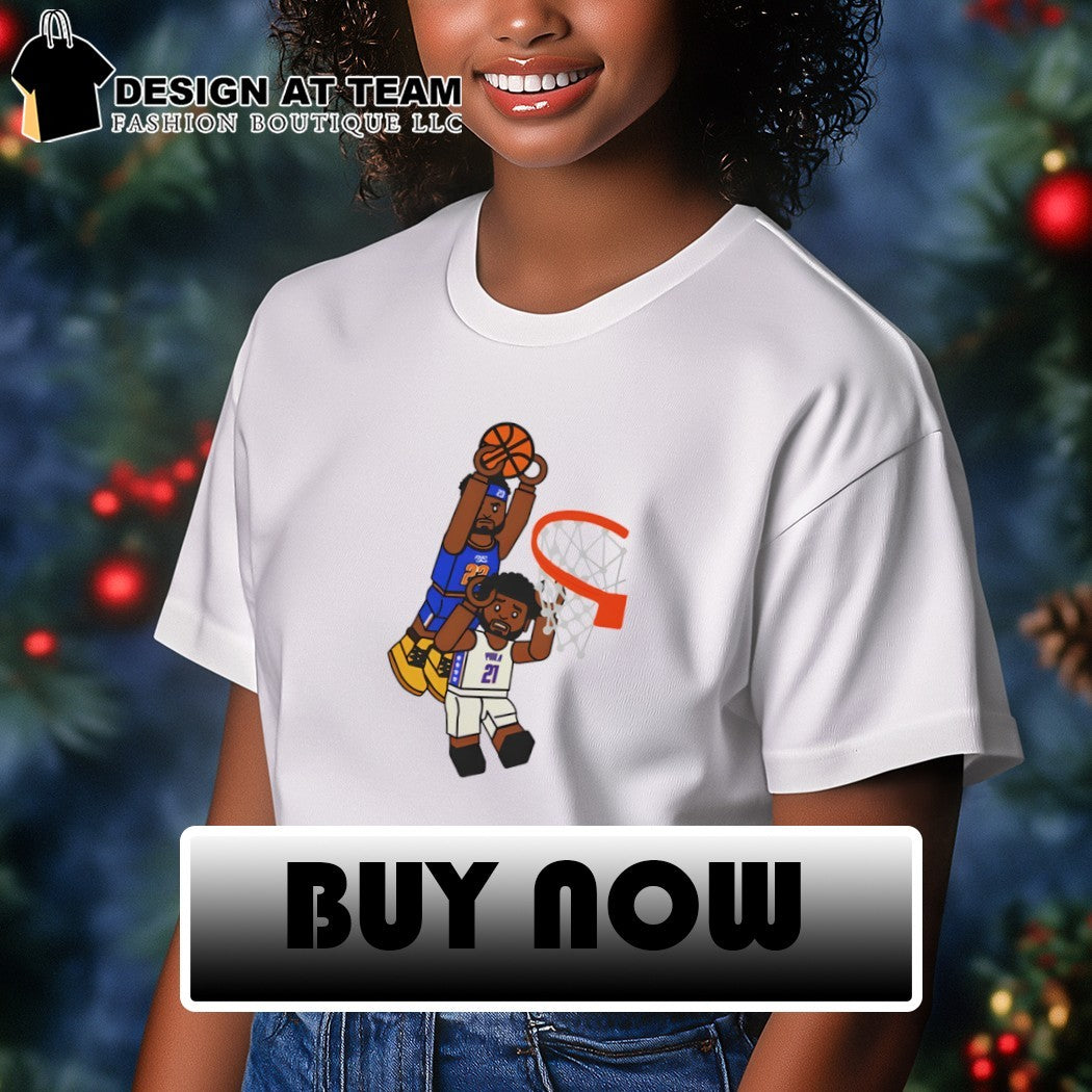 New York Basketball Dunk Mitchell Robinson Dunks On Joel Embiid gamer style shirt