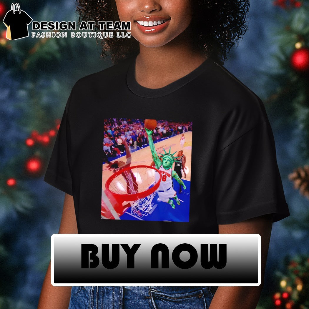 New York Basketball OG Anunoby Tip-In Statue of Liberty shirt