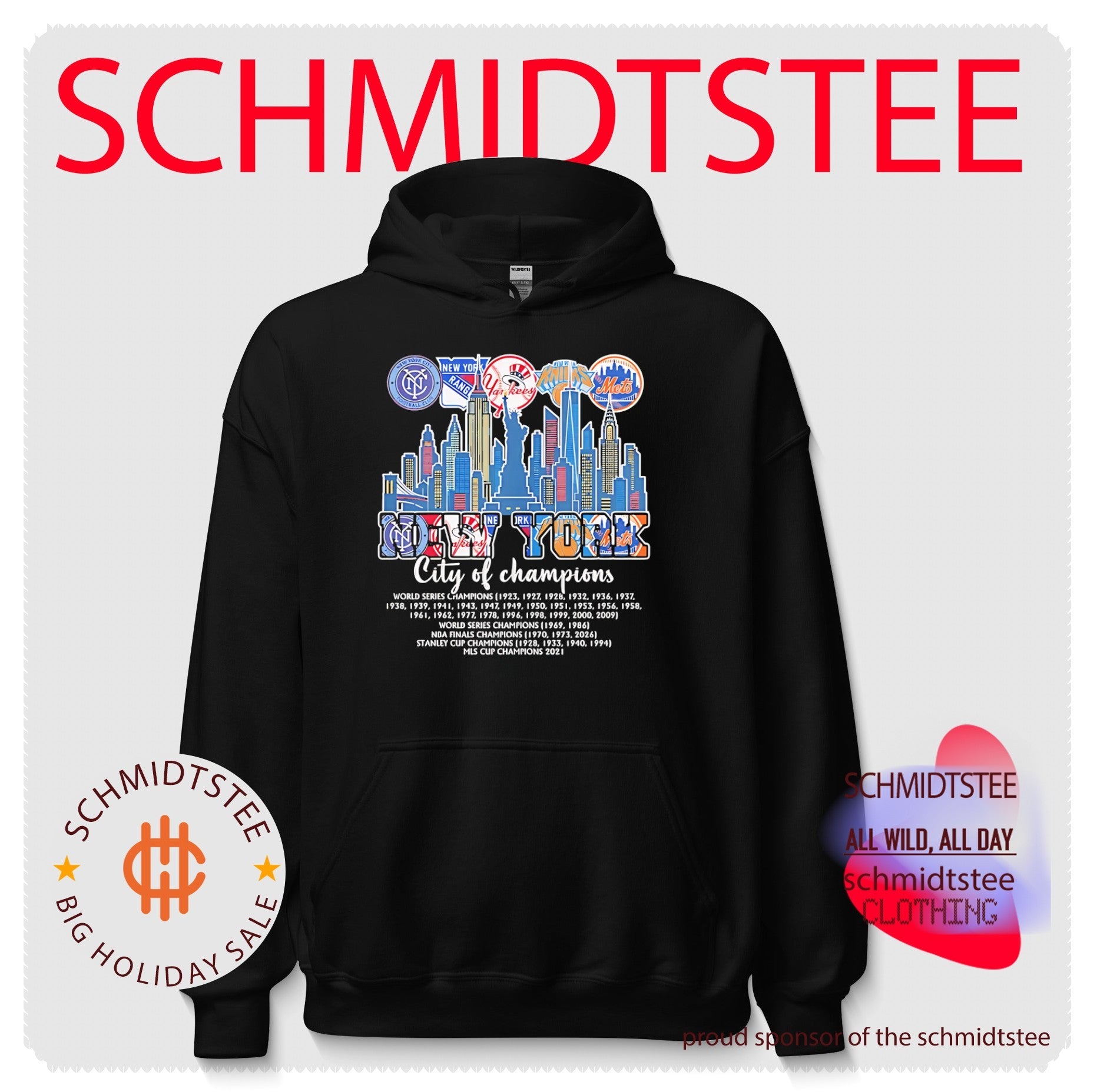 New York City of champions skyline and logos shirt