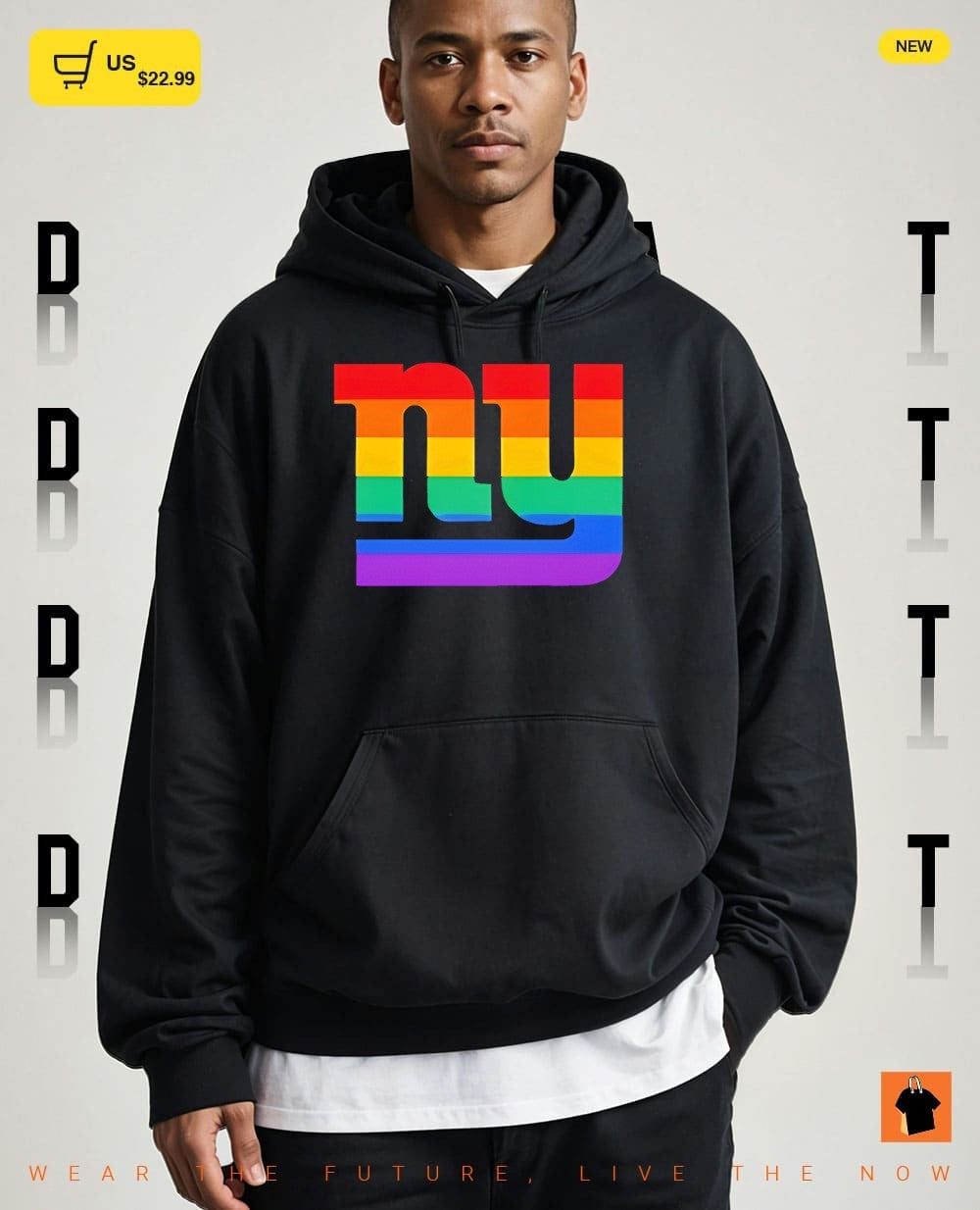 New York Giants pride flag logo apparel featuring the ny monogram design shirt
