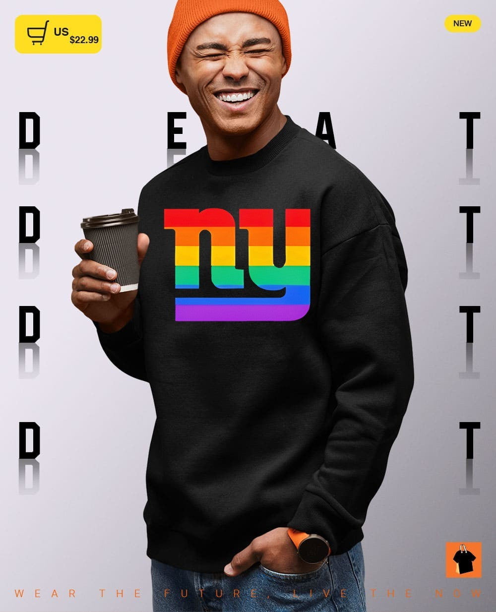 New York Giants pride flag logo apparel featuring the ny monogram design shirt