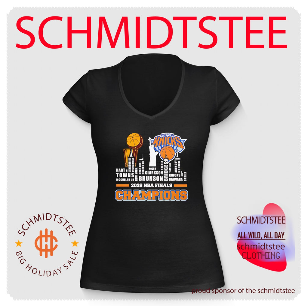New York Knicks 2026 NBA Finals Champions players name skyline shirt