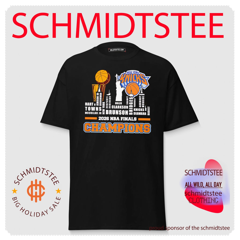 New York Knicks 2026 NBA Finals Champions players name skyline shirt