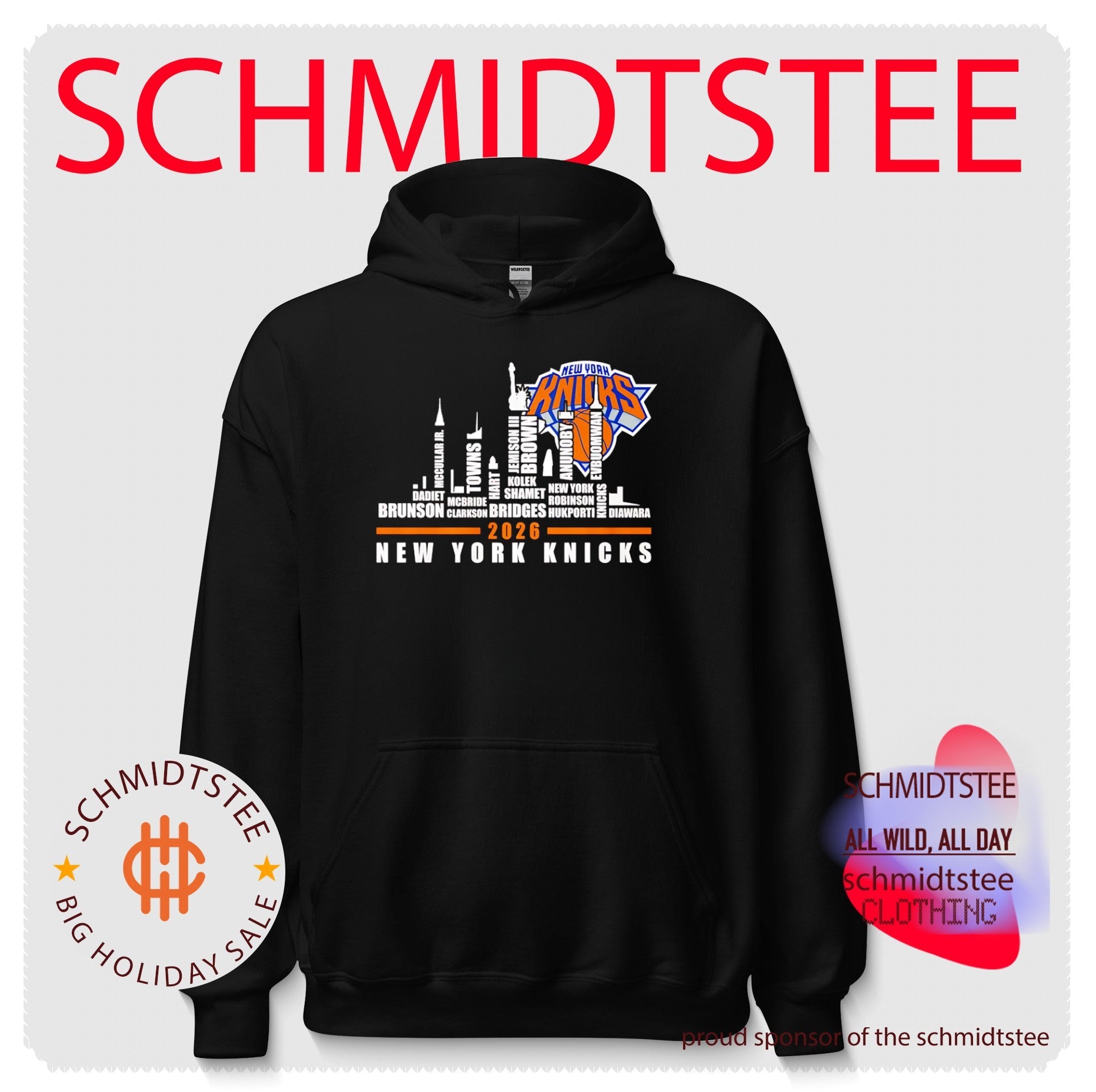 New York Knicks 2026 player name roster skyline shirt