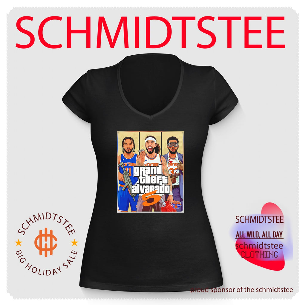 New York Knicks Grand Theft Alvarado parody shirt