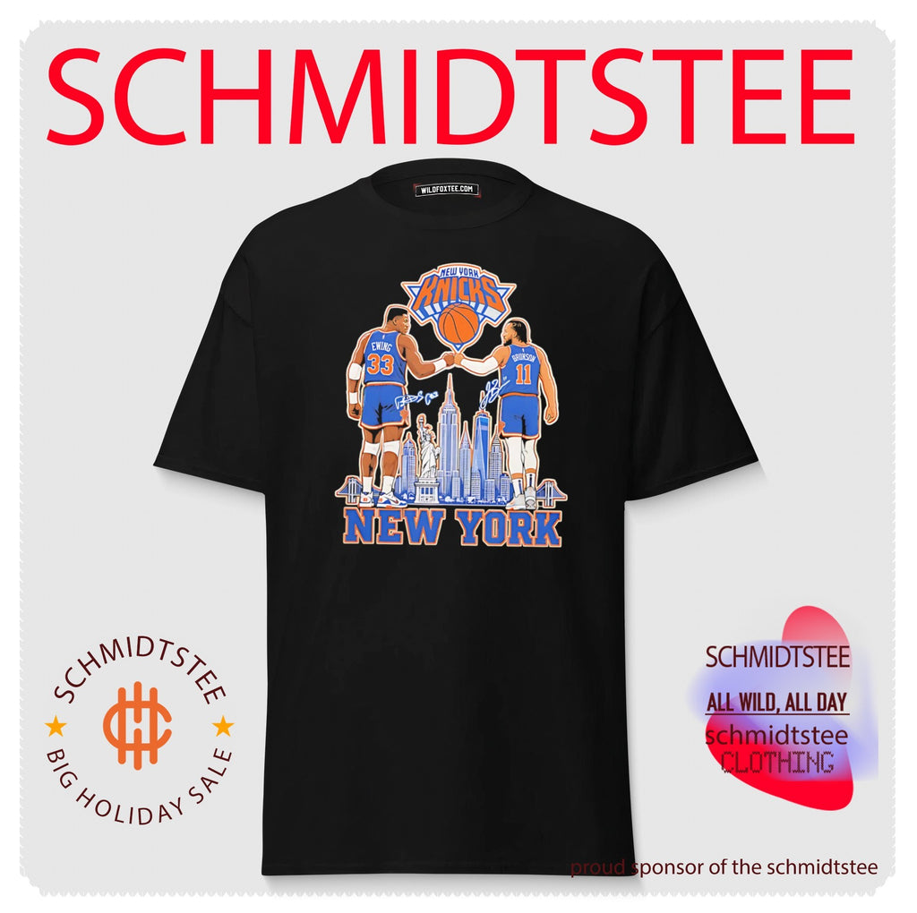 New York Knicks Jalen Brunson and Patrick Ewing illustration shirt