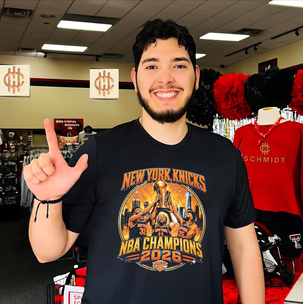 New York Knicks NBA Champions 2026 raising trophy vintage shirt