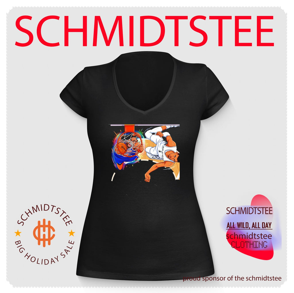 New York Knicks vs San Antonio Spurs comic style shirt