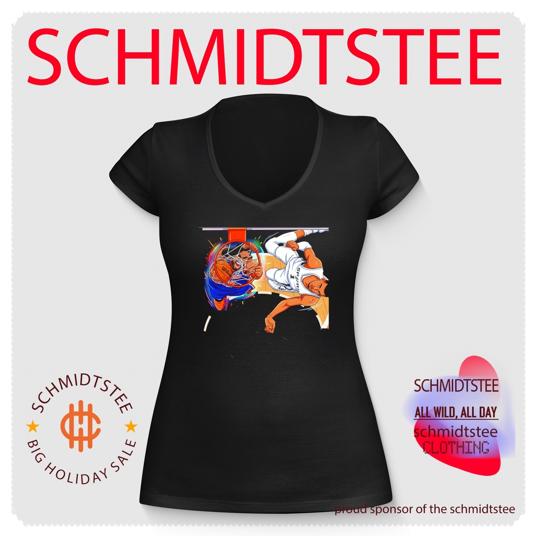 New York Knicks vs San Antonio Spurs comic style shirt