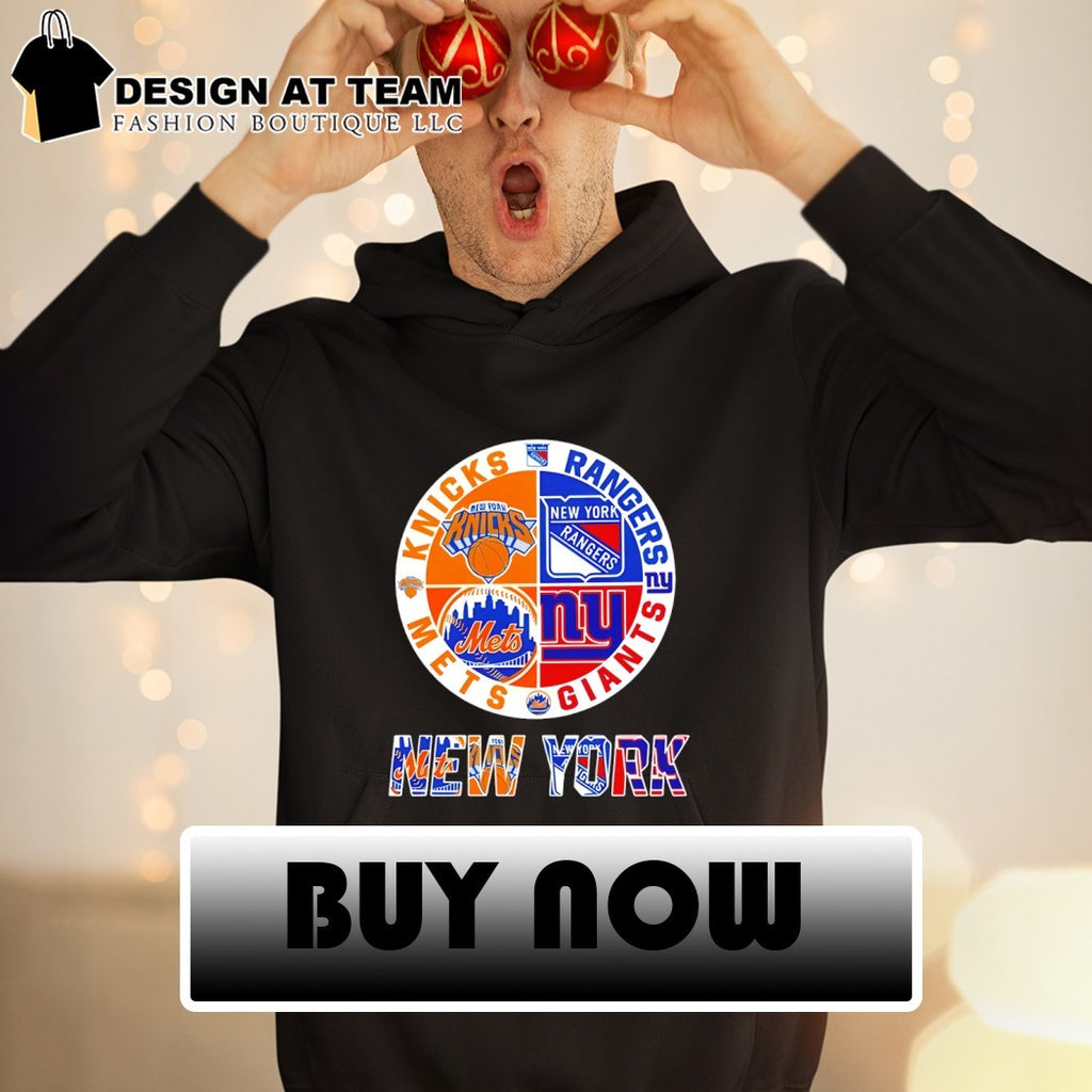 New York Mets Knicks Rangers Giants 4 Teams Sports Circle Logo sports shirt