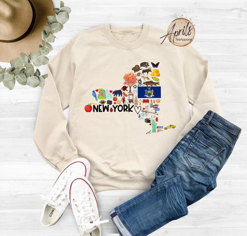 New York Sweatshirt, New York Hoodie, Gift For Women Shirt | PrintMintTees.com