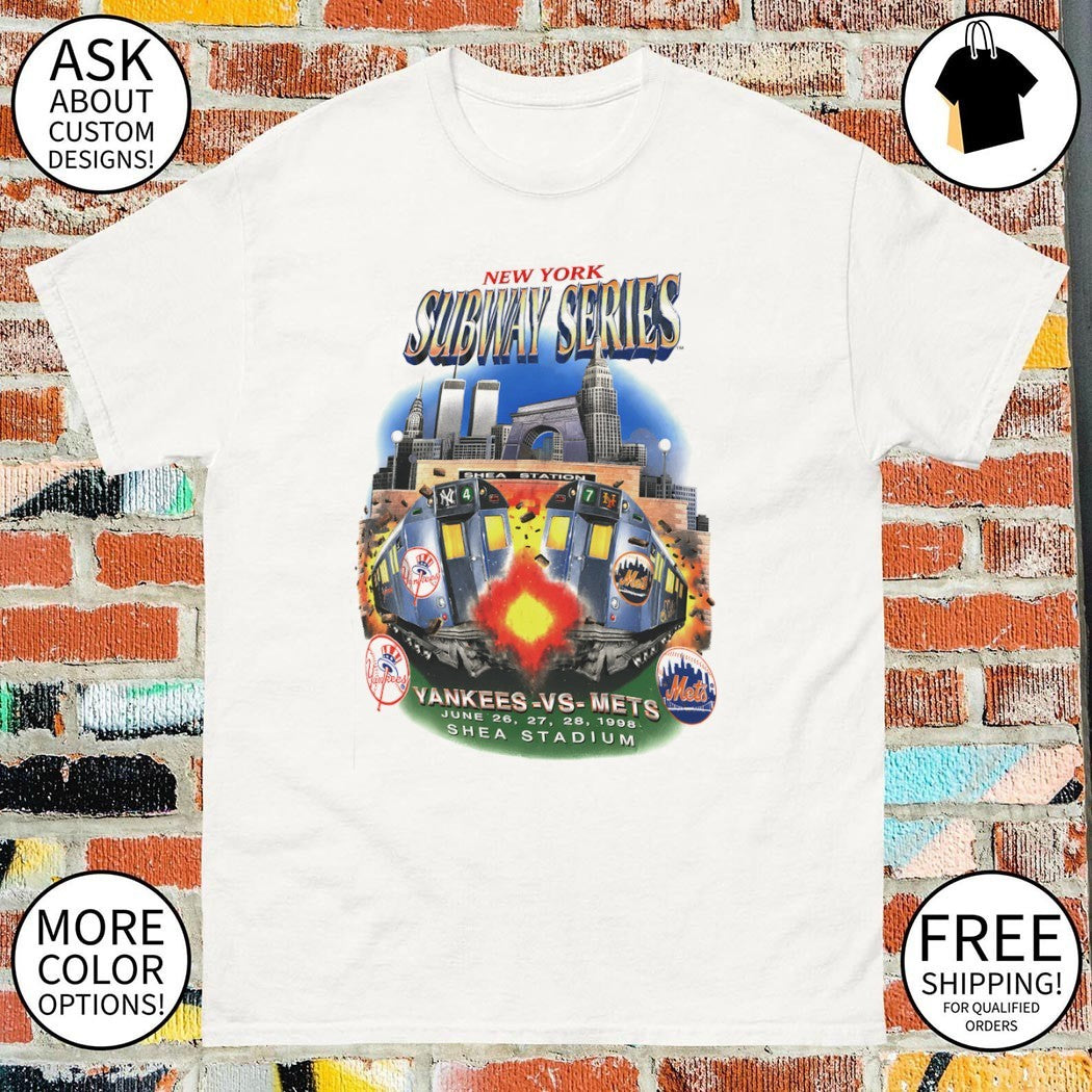 New York Yankees vs New York Mets Baseball New York Subway Series Shea Stadium shirt