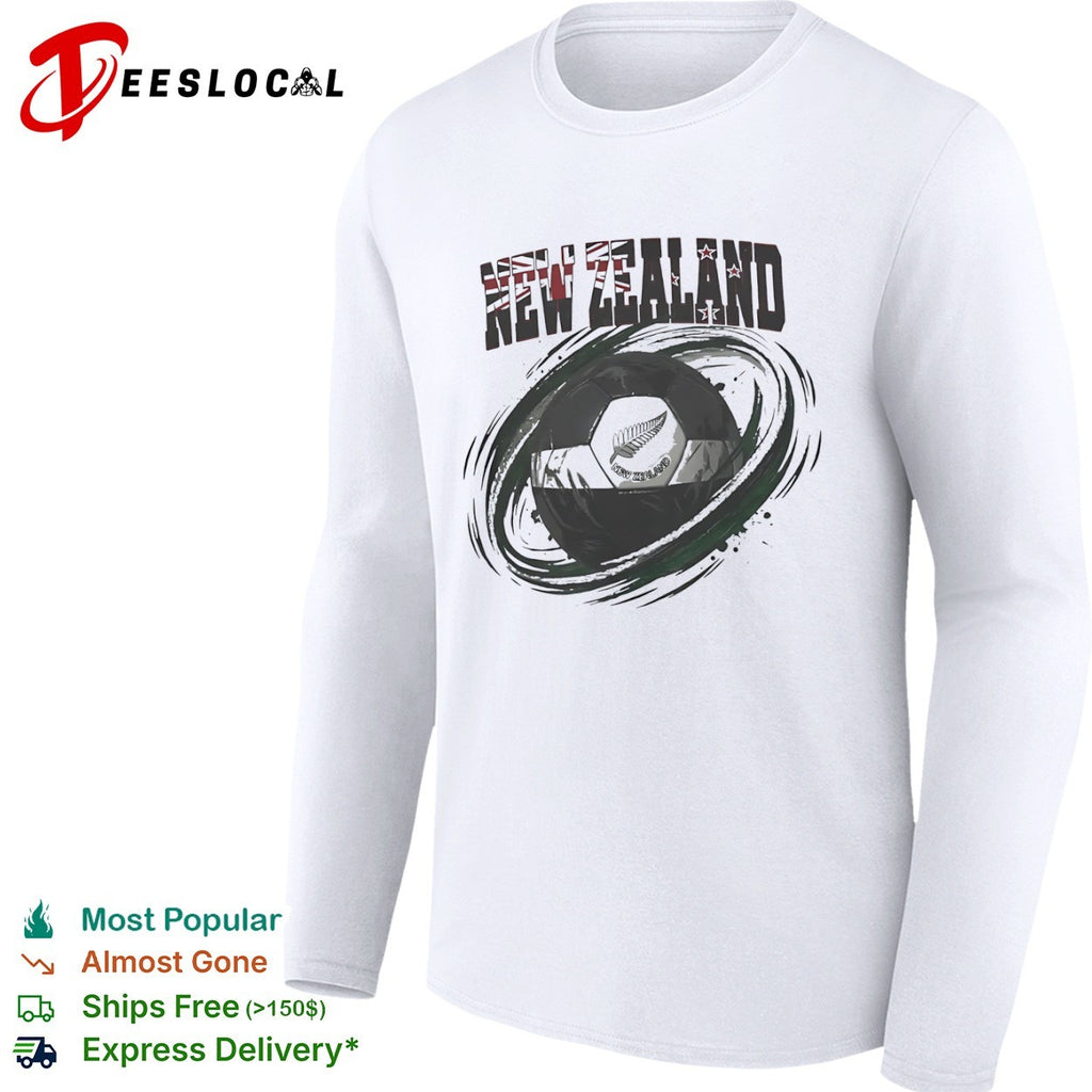 New Zealand flag soccer ball shirt