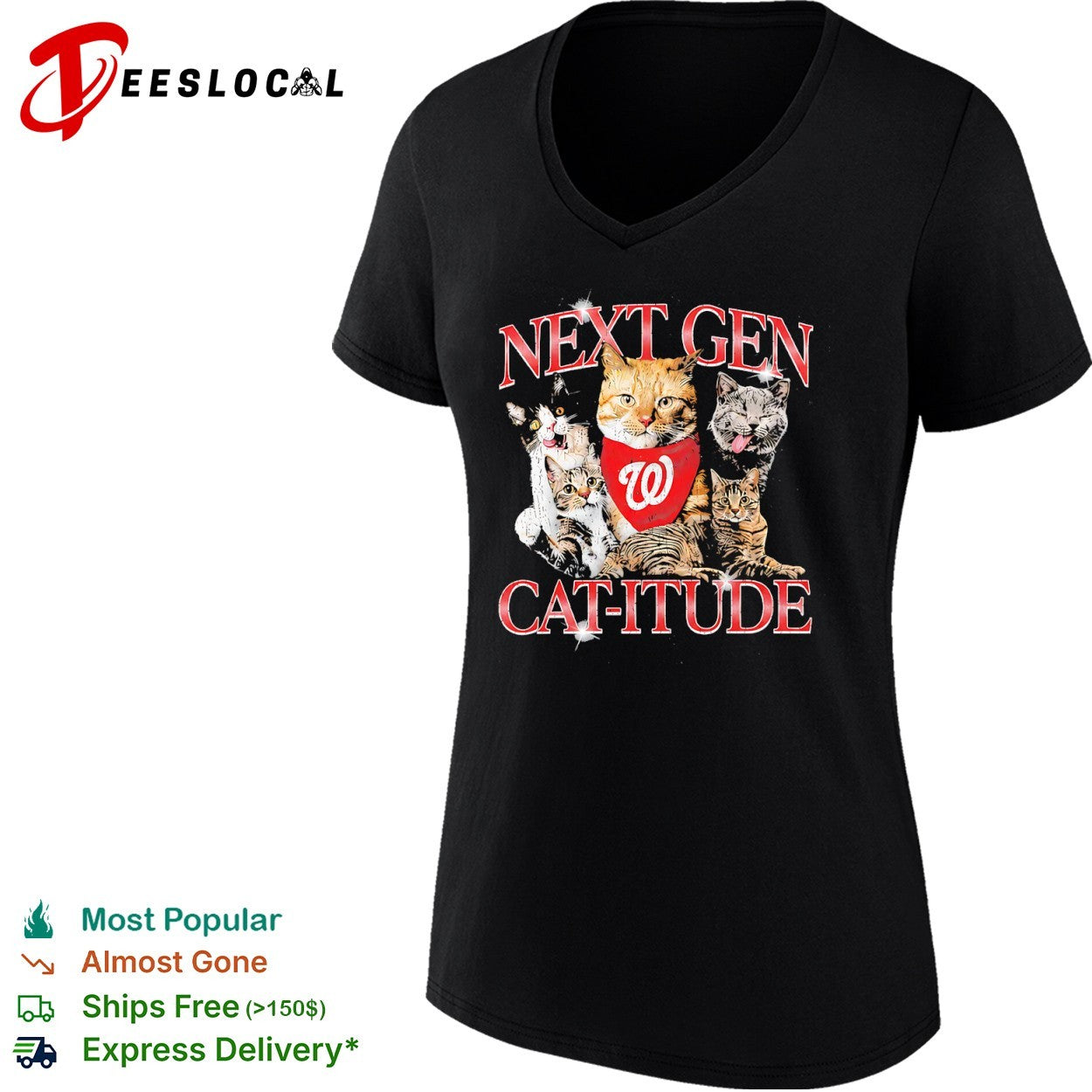 Next Gen Cat Itude Washington Nationals Major League Baseball Cats shirt