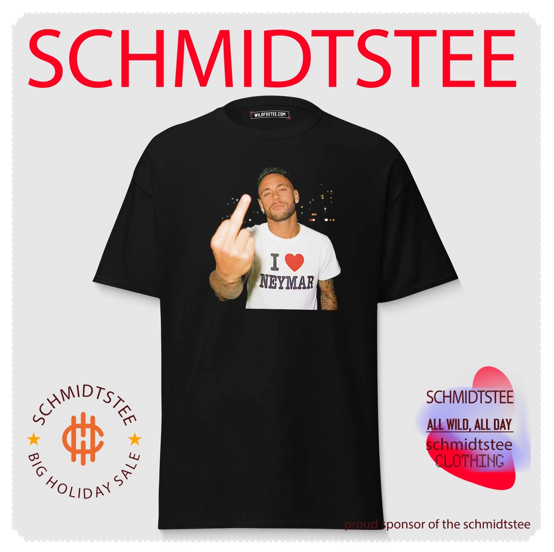 Neymar wearing I love Neymar tee middle finger shirt
