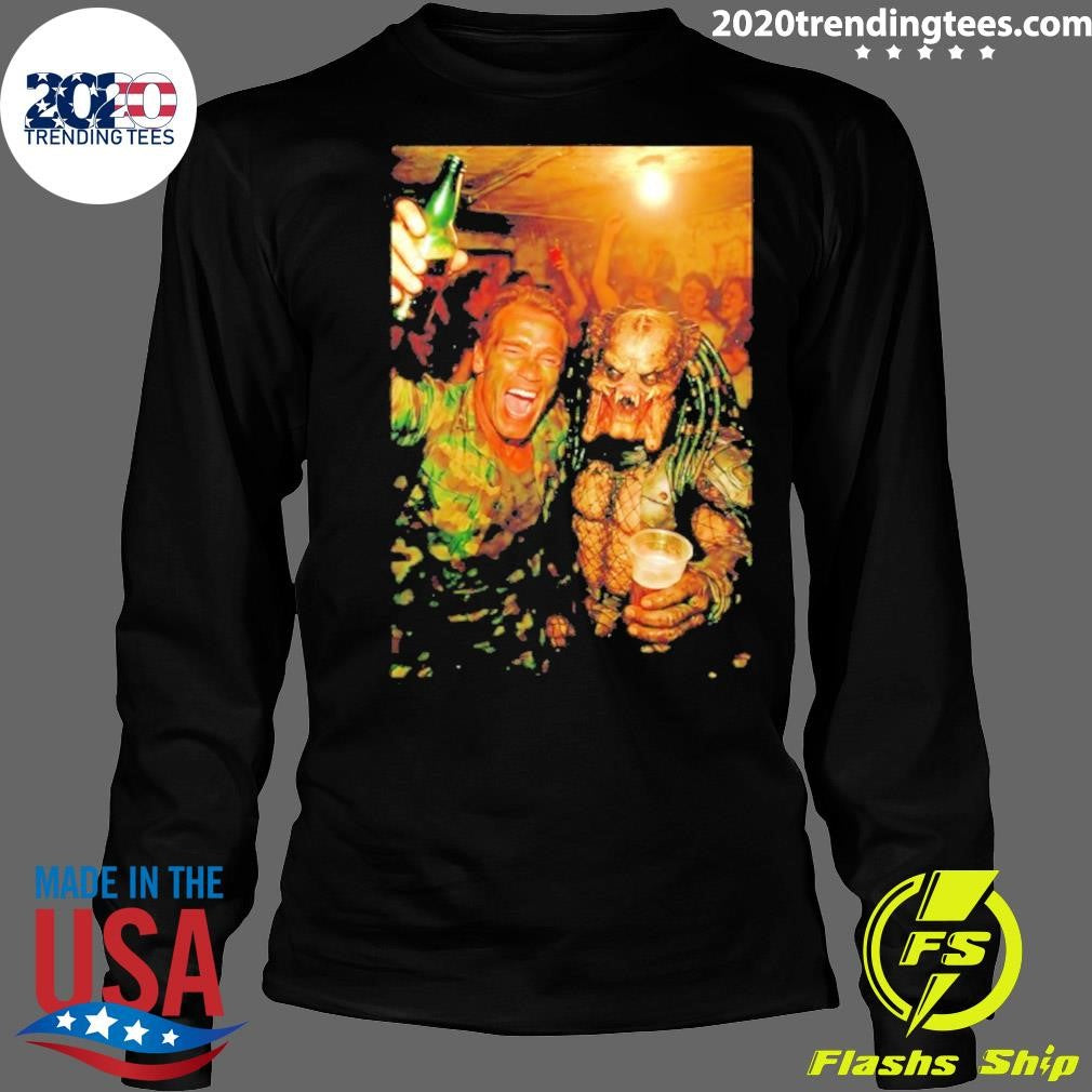 Arnold And Predator Partying With The Vintage Shir