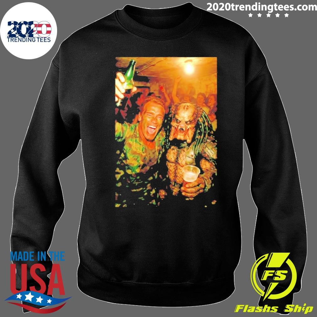 Arnold And Predator Partying With The Vintage Shir