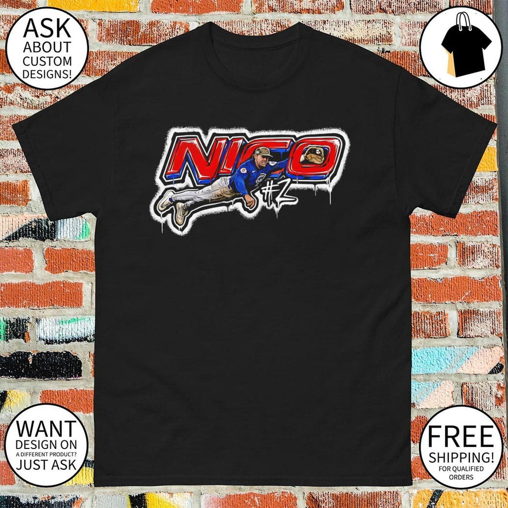 Nico Hoerner #2 Chicago Cubs Baseball MLB 2026 graffiti shirt