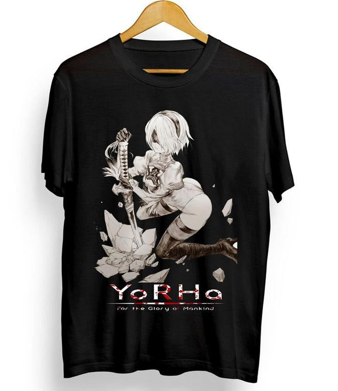 Nier Automata T-Shirt - Yorha 2b   Cyber Punk Anime Sweatshirt, Hoodie, Comfort Colors | PrintMintTees.com