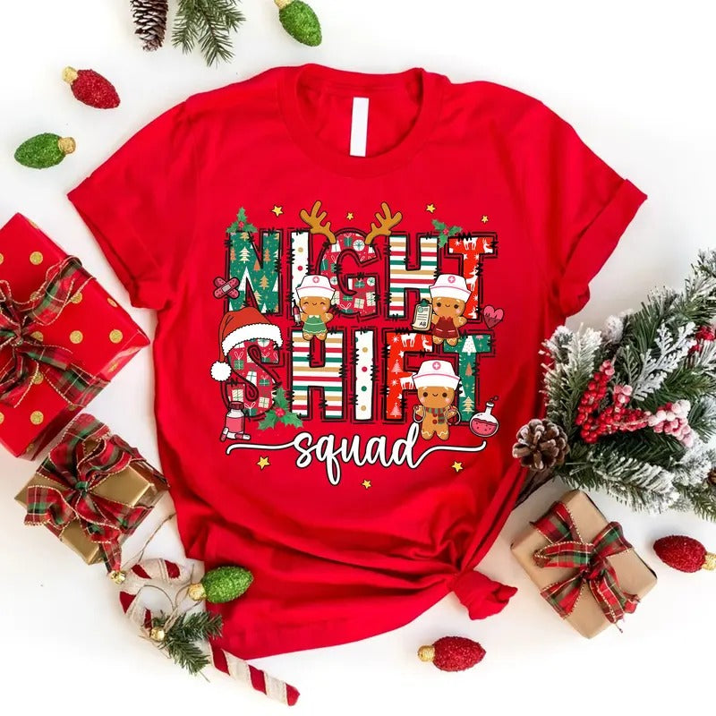 Night Shift Squad Nursing Shirt Matching Shirt Nurse T-Shirts, Hoodie, Sweatshirt