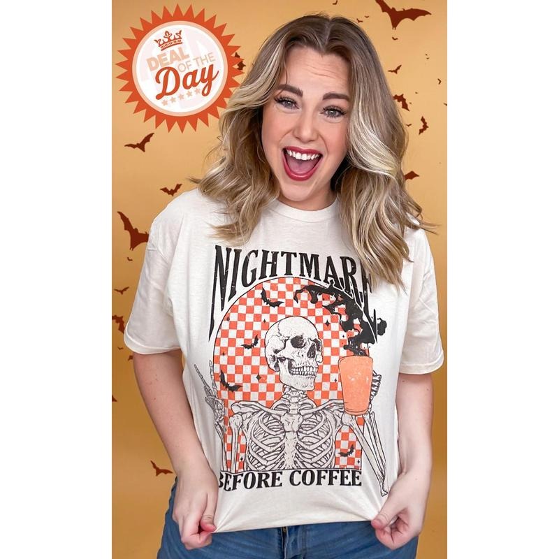 Nightmare Before Coffee Graphic T-Shirt Hoodie Sweatshirt | PrintMintTees.com