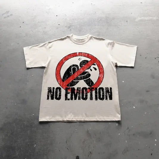 No Emotion Graphics Print Cotton T-Shirt, Y2k Shirt, Unisex T-Shirt, Gift For Men Women Hoodie Sweatshirt | PrintMintTees.com