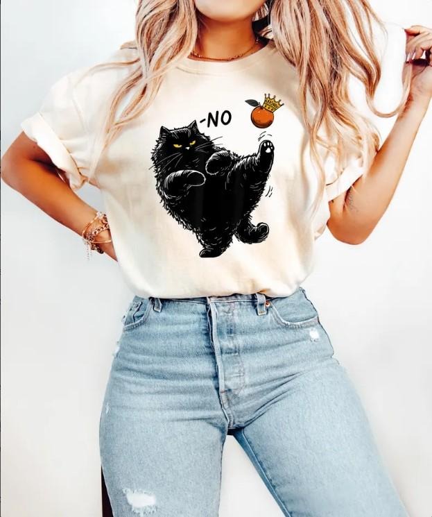 No Kings in America Black Cat Shirt, No Kings Shirt, Funny Political Meme T-Shirt Hoodie Sweatshirt | PrintMintTees.com