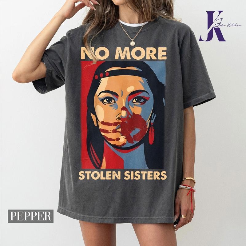 No More Stolen Sister Shirt, American Native Shirt, MMIW Shirt, Indigenous Red Hand, Wear Red For My Sister Shirt Hoodie...