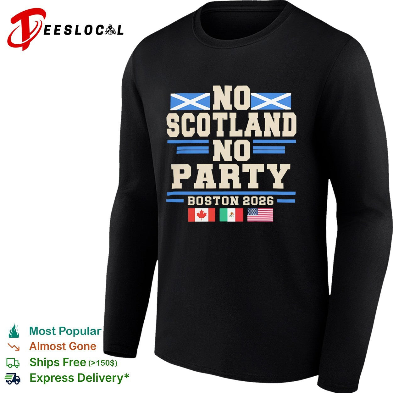 No Scotland No Party Boston 2026 World Cup Soccer Tournament Canada Mexico USA shirt