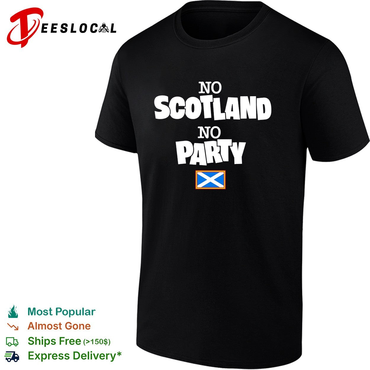 No Scotland no party saltire flag shirt