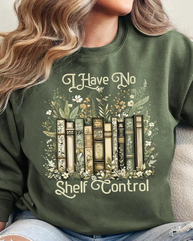 No Shelf Control Unisex NuBlend Crew Sweatshirt Fleece Womenswear Graphic Soft Tops Shirt Hoodie | PrintMintTees.com