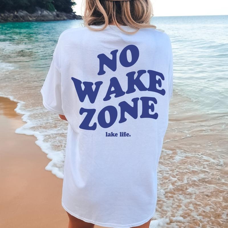 No Wake Zone Shirt, Lake Shirt, Oversized Comfort Colors t-shirt, Summer Shirt, Lake T-shirt, Unisex Cotton Casual summer...