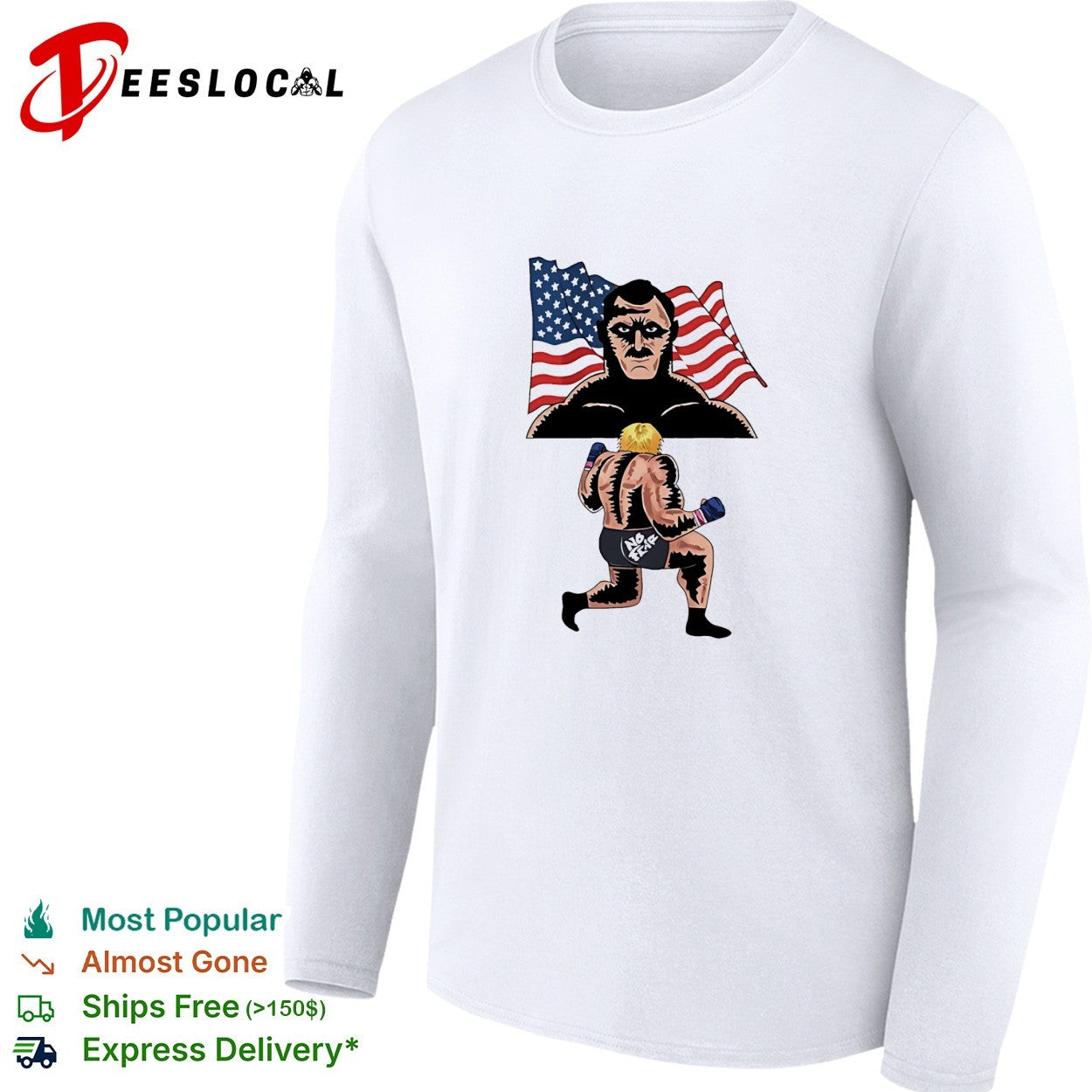 No fear American flag bodybuilding wrestling retro shirt