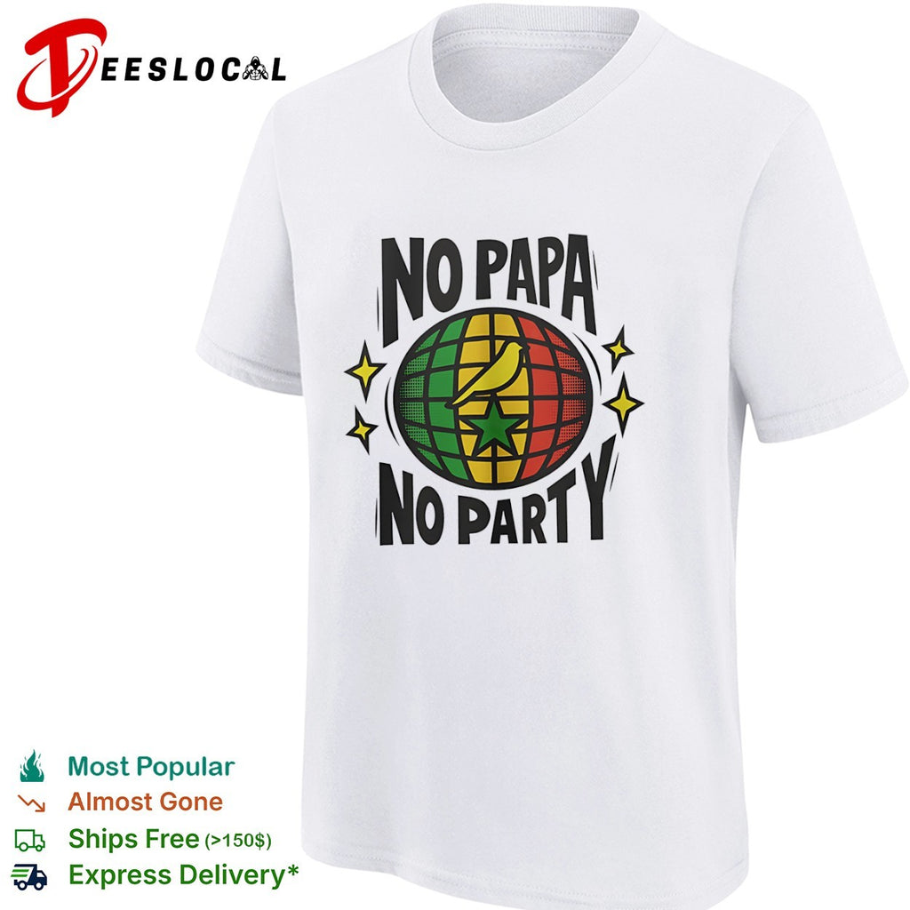 No papa no party bird globe shirt
