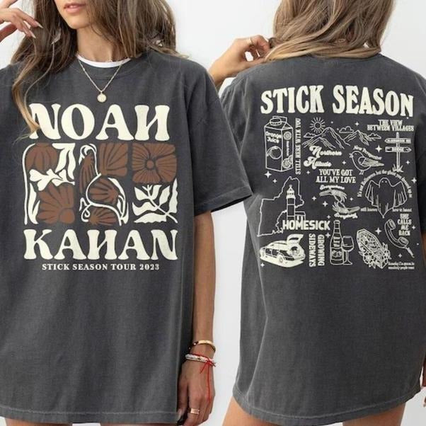 Noah Kahan Shirt Vintage Stick Season 2023 Shirt Country Shirt Noah Kahan Tour Noah Kahan Stick Season (2 Sides) Hoodie...