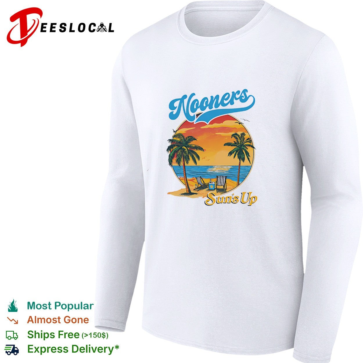 Nooners sun’s up beach sunset shirt