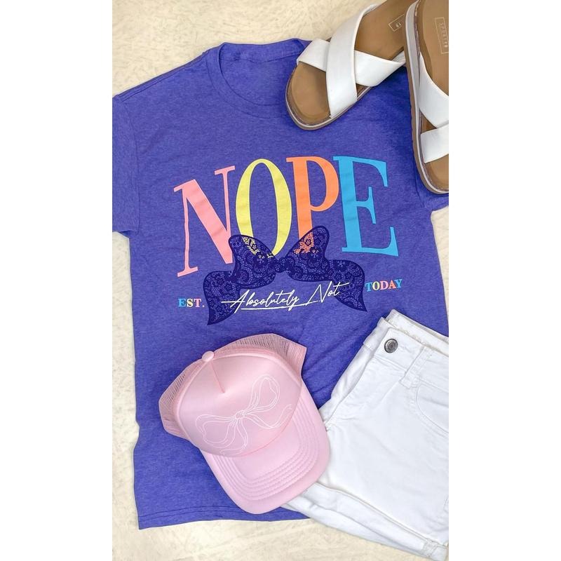 Nope Absolutely Not Lace Bow Graphic T-Shirt Hoodie Sweatshirt | PrintMintTees.com