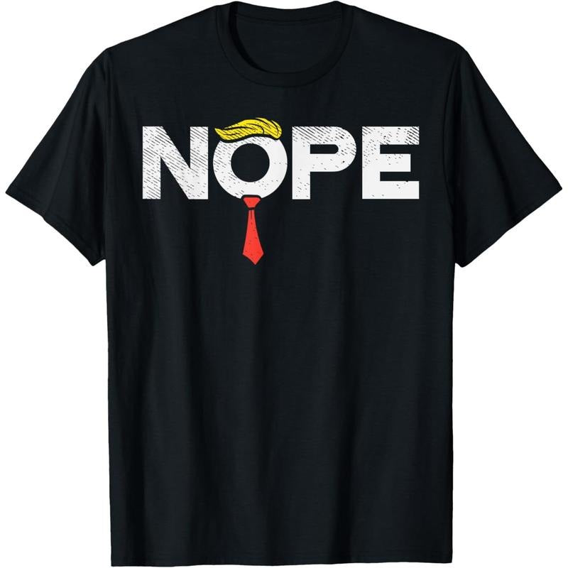 Nope Anti-Trump Red Tie Wig Stop Donald Trump Funny Impeach T-Shirt made in usa Hoodie Sweatshirt | PrintMintTees.com