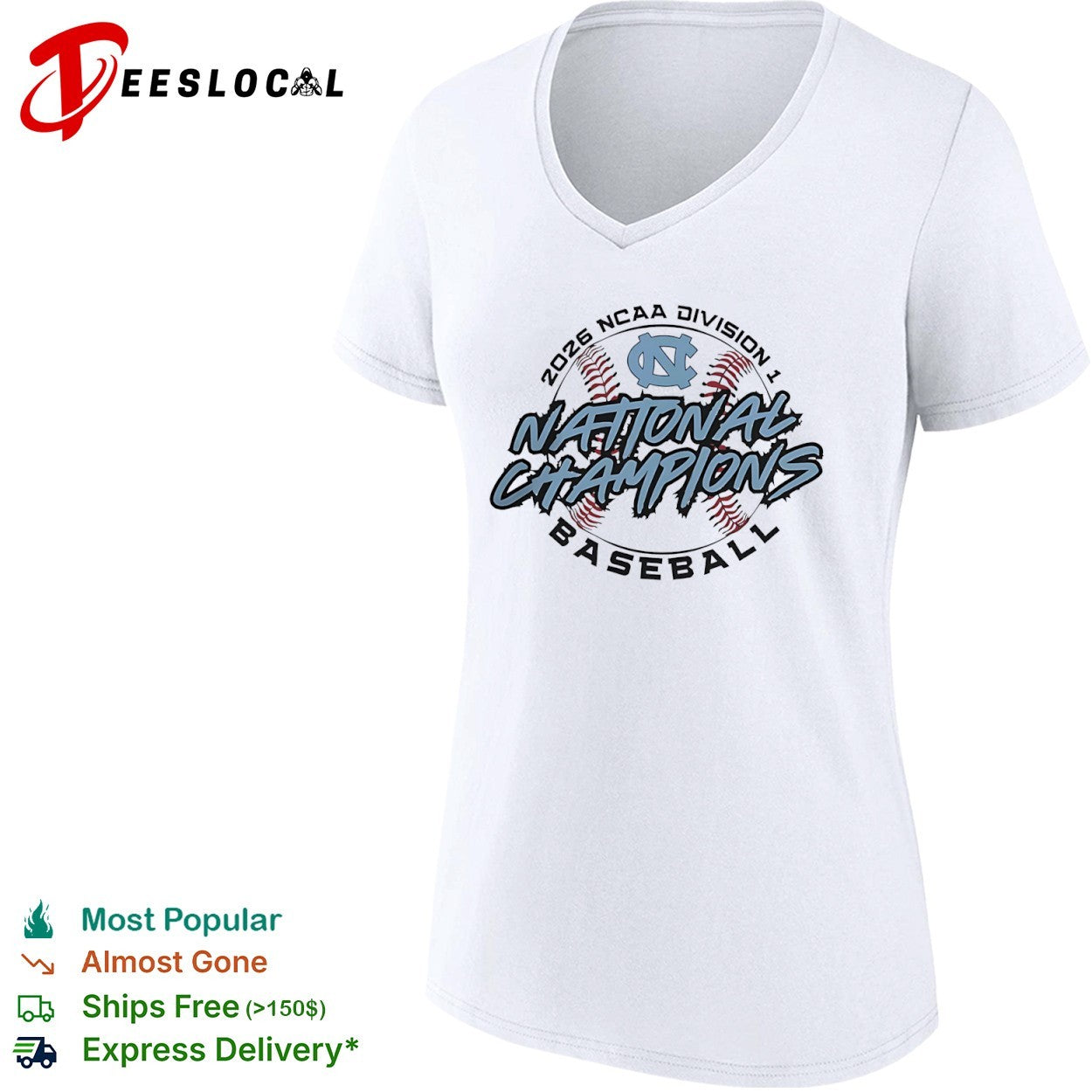 North Carolina 2026 NCAA division I national champions baseball logo shirt