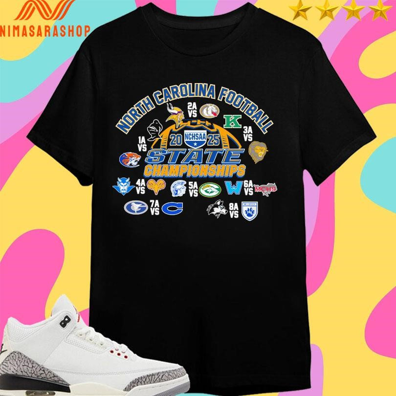 North Carolina Football NCHSAA 2025 State Championships Shirts