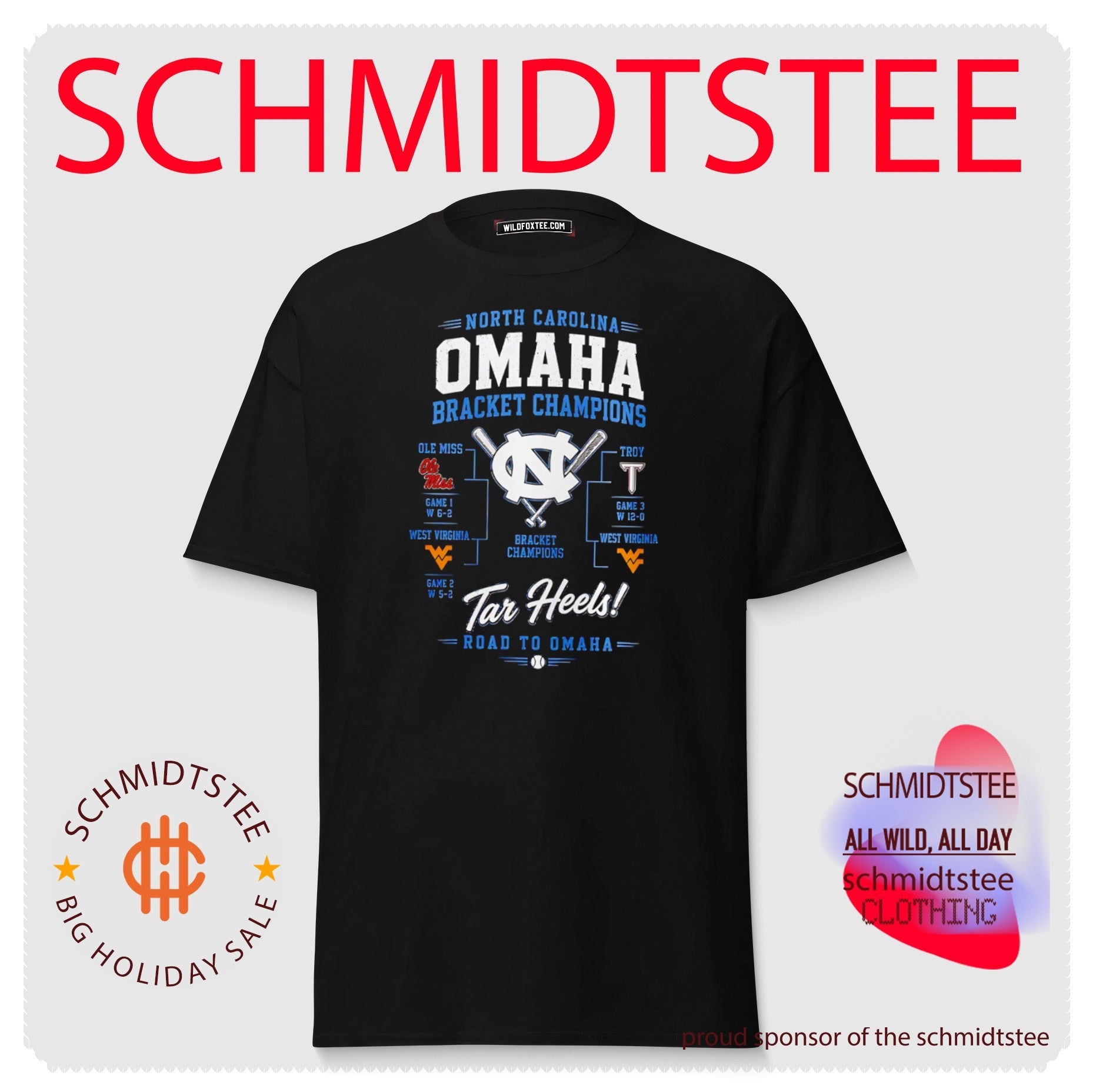 North Carolina Tar Heels 2026 Omaha Bracket Champions Road to Omaha shirt