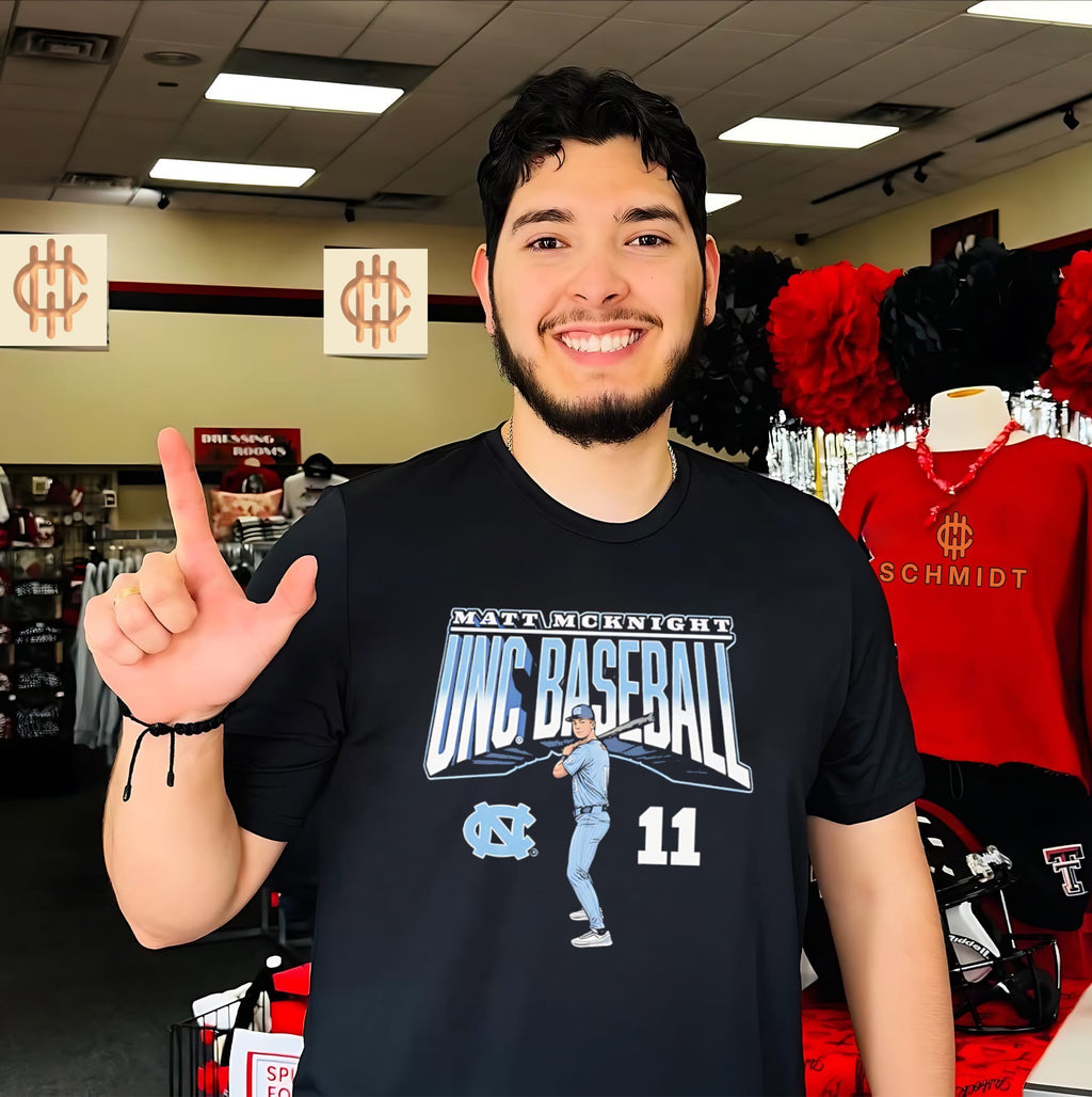 North Carolina Tar Heels Matt McKnight posing vintage shirt
