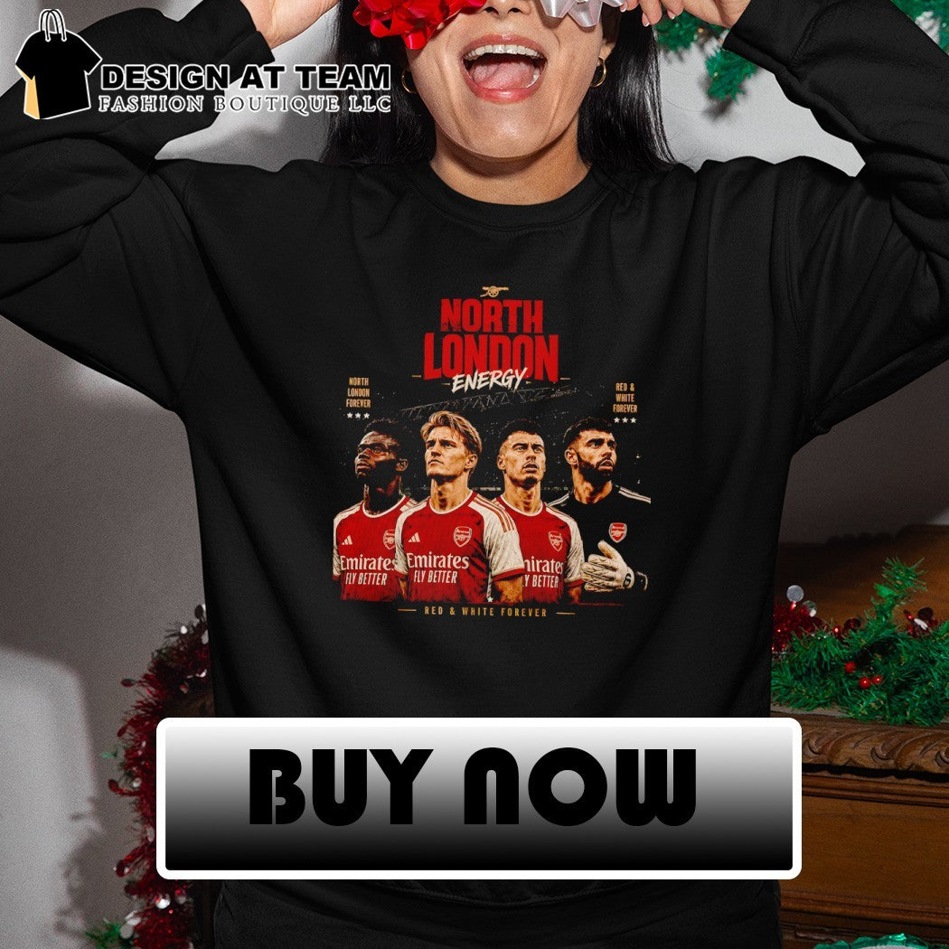 North London Energy Arsenal FC Red and White Forever 2026 shirt
