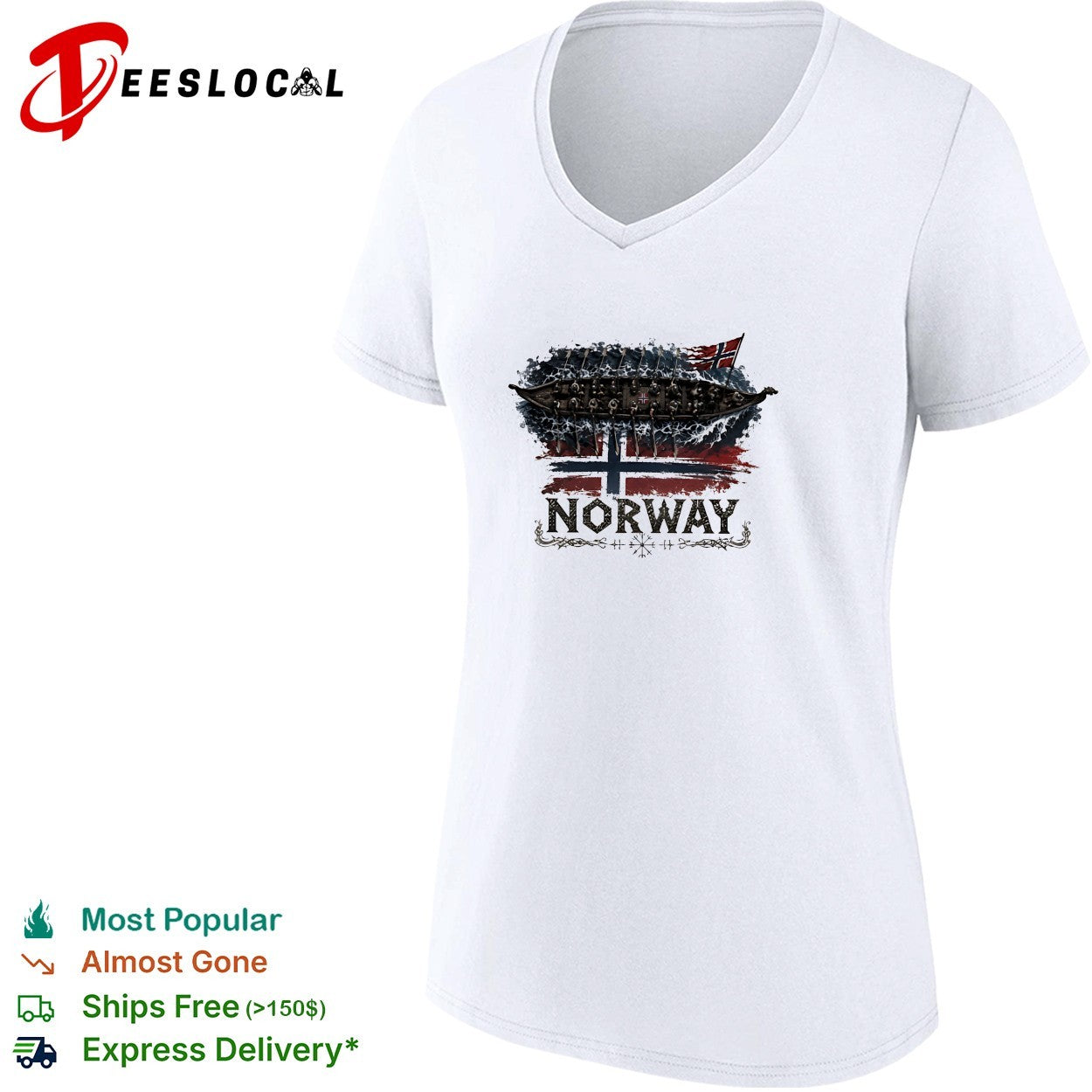 Norway Viking ship flag shirt