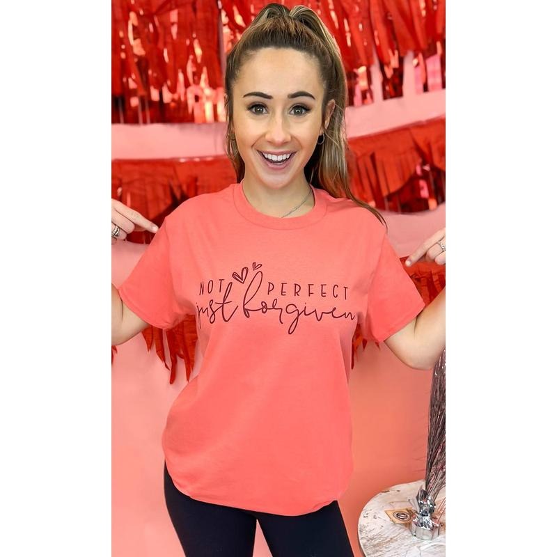 Not Perfect Just Forgiven Graphic T-Shirt Hoodie Sweatshirt | PrintMintTees.com