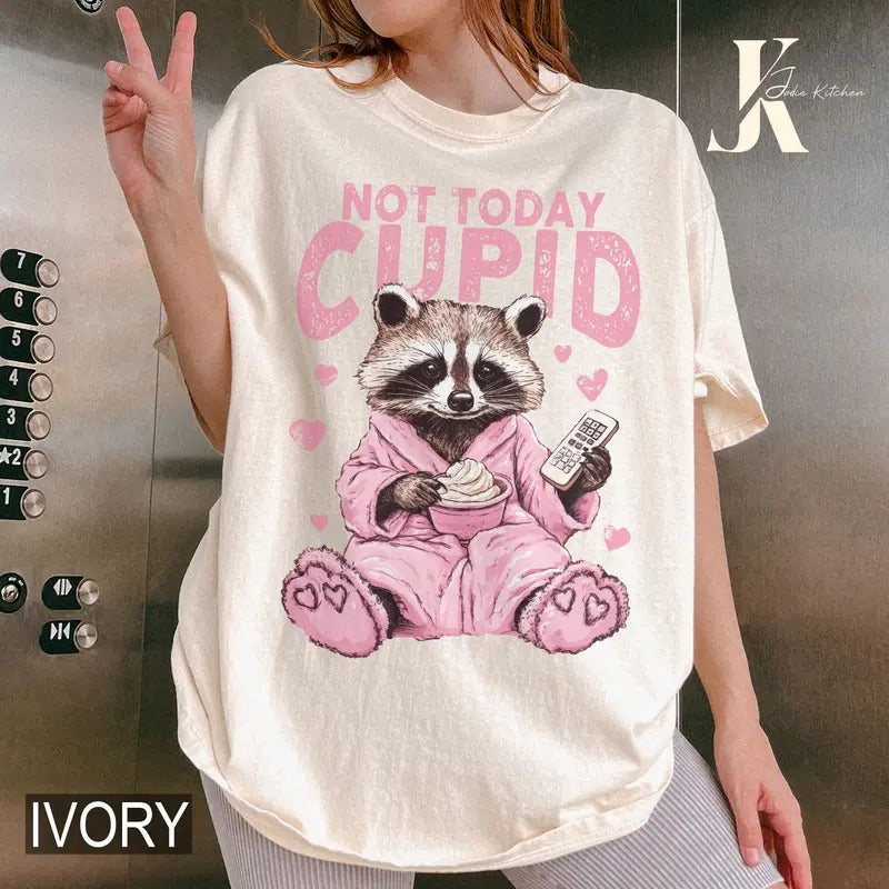 Not Today Cupid Shirt Comfort Colors Shirt, Valentine's Day Women's Tee, Funny Women's Tshirt Hoodie Sweatshirt