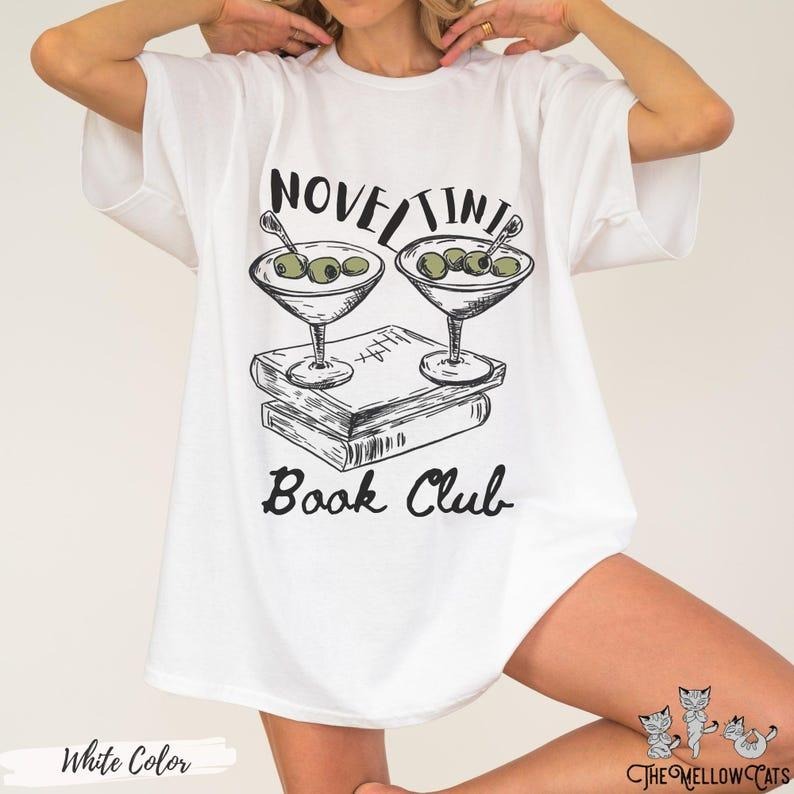 Novel Tini Book Club Book Girlie Funny Cocktail Shirt Martini Shirt Hot Read Books Smut Bookish Preppy Things Old Money T-Shirts, Hoodie, Sweatshirt